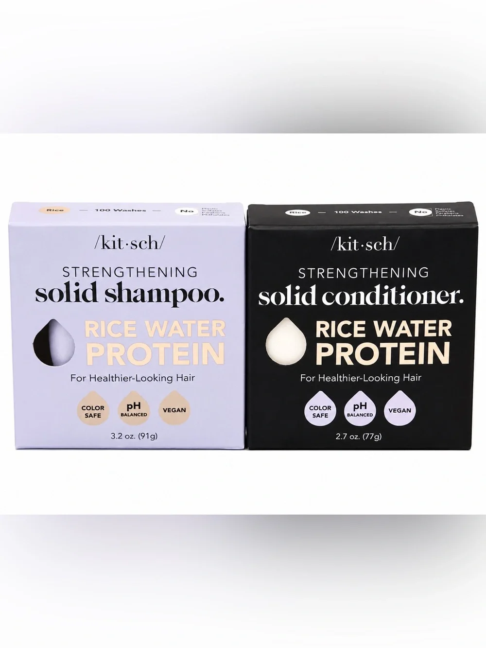 Kit-sch Strengthening Solid Shampoo & Conditioner Bars Rice Water Protein Lot
